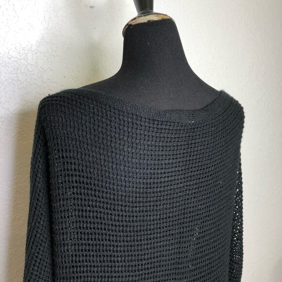 Soft Surroundings black open knit sweater tunic / dress size Missy One Size OS - Picture 11 of 13